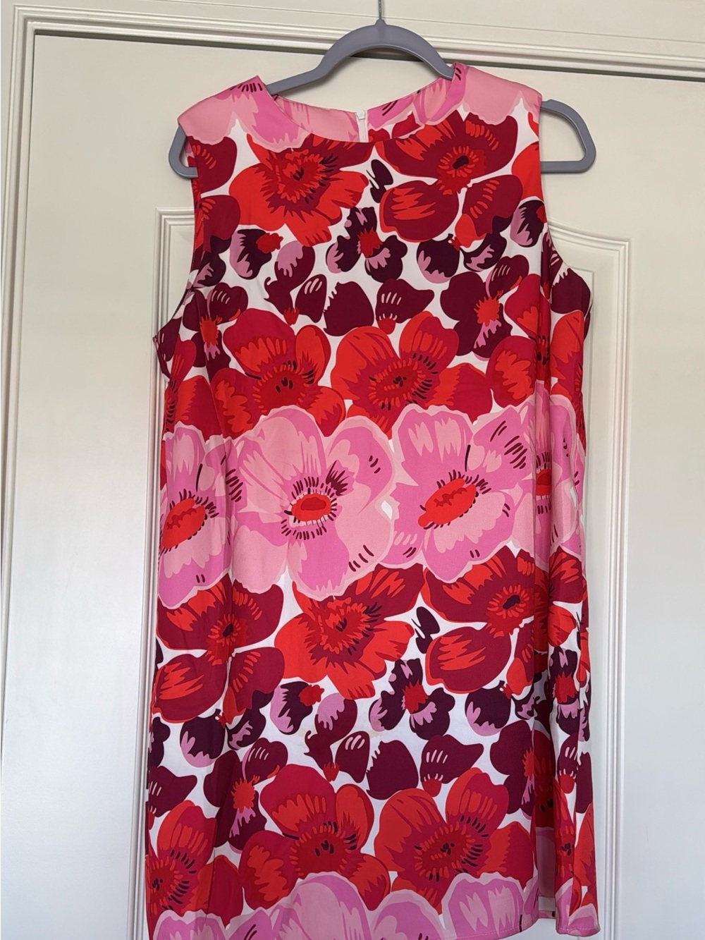 Sleeveless Floral Mini Dress in Pink & Red